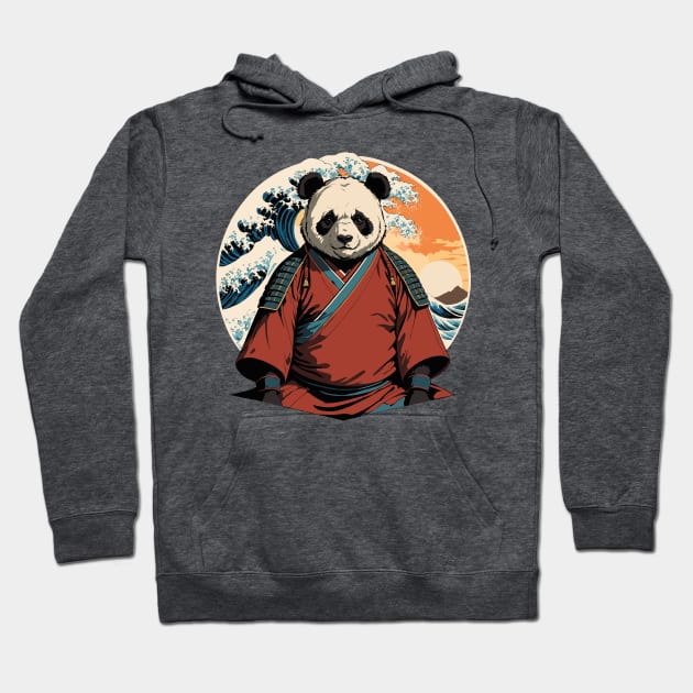 The Great Japanese Samurai Panda Hoodie by Ebb And Flow